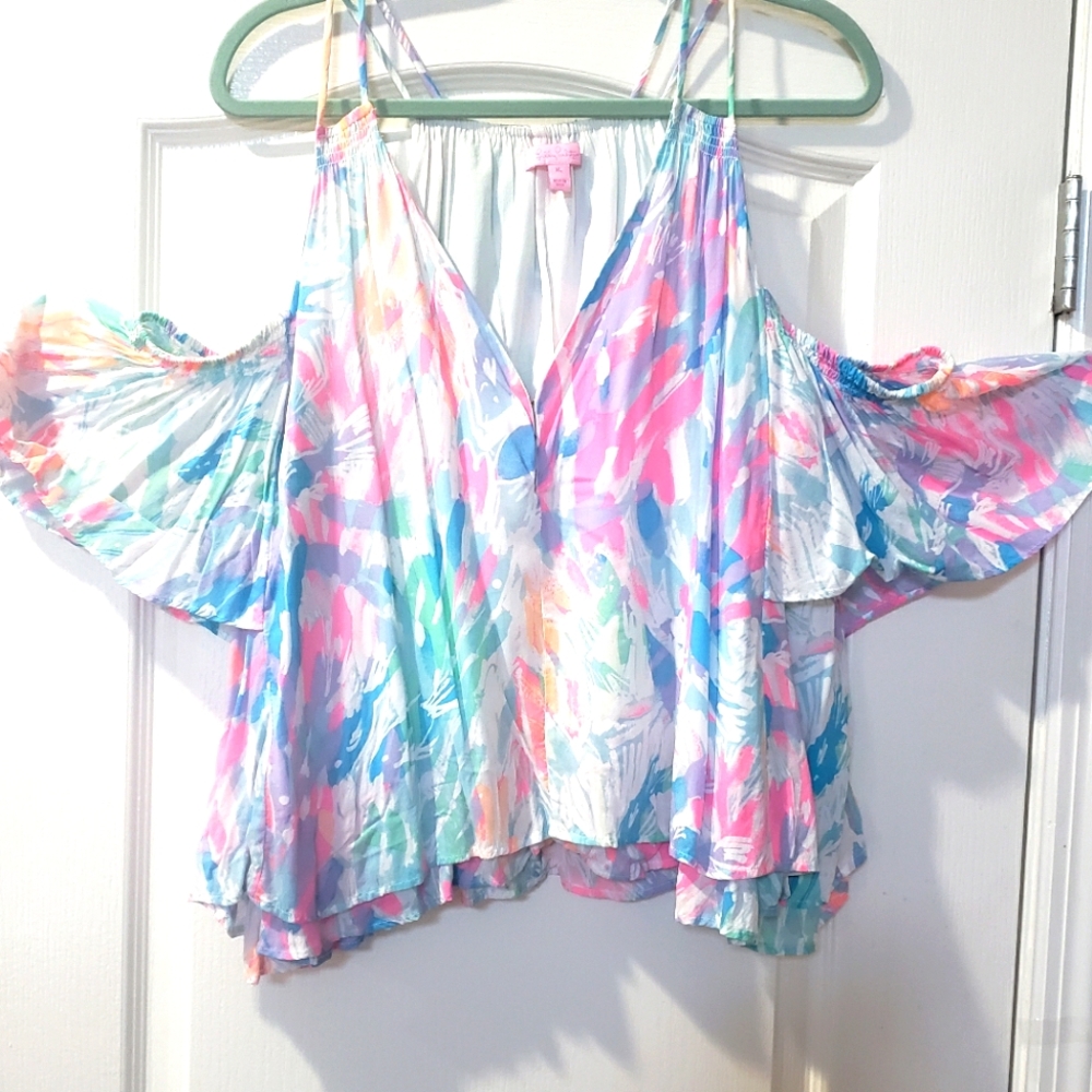 Colorful Women's Cold Shoulder Top